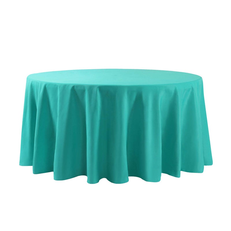 Cupuamon 120 inch Round Tablecloth Washable Polyester Table Cloth Decorative Table Cover for Wedding Party Dining Banquetï¼ˆ120 inch,Turquoiseï¼‰ - Image 2
